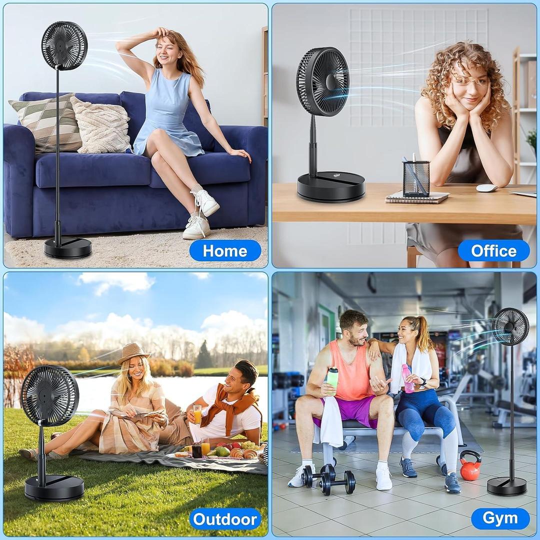 Portable Rechargeable Desk Fan 7200mAh USB Cooling Fan for Home Office Bedroom Travel