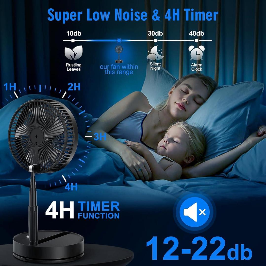 Portable Rechargeable Desk Fan 7200mAh USB Cooling Fan for Home Office Bedroom Travel