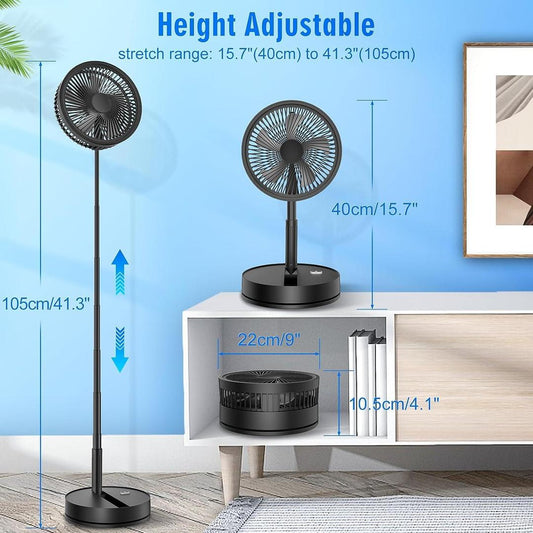 Portable Rechargeable Desk Fan 7200mAh USB Cooling Fan for Home Office Bedroom Travel